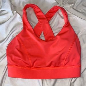 Lululemon neon coral sports bra 4